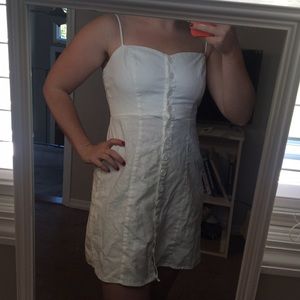 Pacsun white linen button up dress